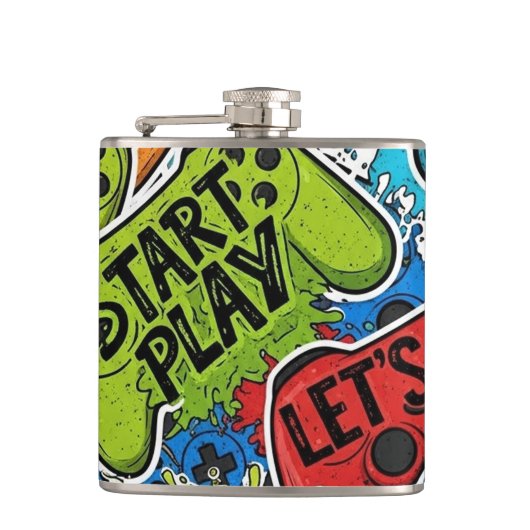 Gamer Pattern Flask フラスク (正面)
