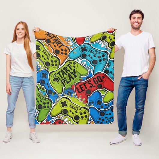 Gamer Pattern Fleece Blanket フリースブランケット (インサイチュ)