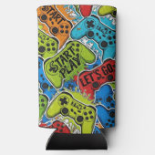 Gamer Pattern Foam Can/Bottle Cooler スリム缶クーラー (裏面)