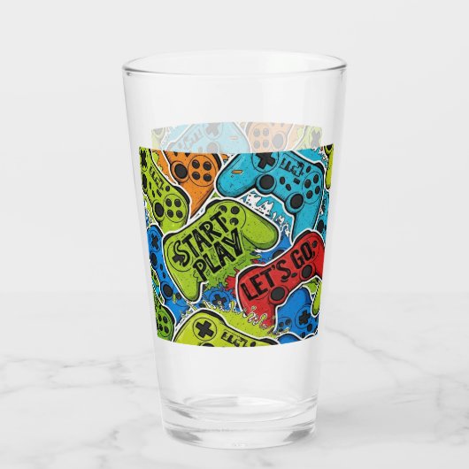 Gamer Pattern Glass Cup タンブラーグラス (裏面)