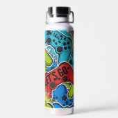 Gamer Pattern Insulated Bottle ウォーターボトル (背面)
