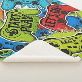 Gamer Pattern Sherpa Blanket シェルパブランケット (3/4)