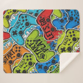 Gamer Pattern Sherpa Blanket シェルパブランケット (正面(横))