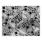 Gamer Pattern Wood Art Stamp ラバースタンプ (インプリント)