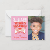 Gamer Photo Classroom Valentines Day Card ノートカード (正面)