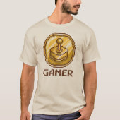 Gamer Pixel Joystick Emblem - Retro Gaming Tシャツ (正面)
