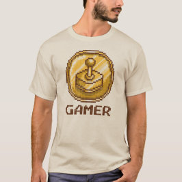 Gamer Pixel Joystick Emblem - Retro Gaming Tシャツ
