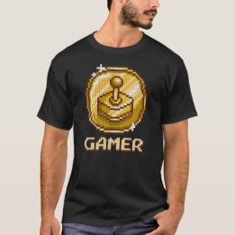 Gamer Pixel Joystick Emblem Vivid - Retro Gaming Tシャツ