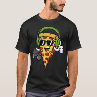 Gamer Pizza Video Gaming Funny Video Gamer Pizza L Tシャツ