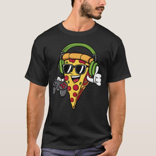 Gamer Pizza Video Gaming Funny Video Gamer Pizza L Tシャツ (正面)