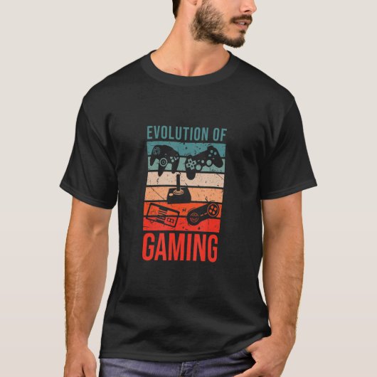 Gamer Retro Vintage Evolution Of Gaming Tシャツ (正面)
