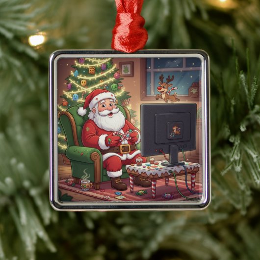 Gamer Santa Ornament メタルオーナメント (ツリー)