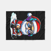 Gamer Santa Video Game Christmas Gaming  フリースブランケット (正面(横))