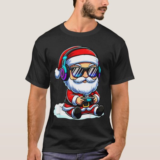Gamer Santa Video Game Christmas Gaming  Tシャツ (正面)