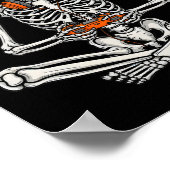 Gamer Skeleton Halloween Video Game Controller Boy ポスター (角)