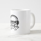 Gamer Skull Headset Pixel Glasses | Bold Black Vec ジャンボコーヒーマグカップ (正面右)