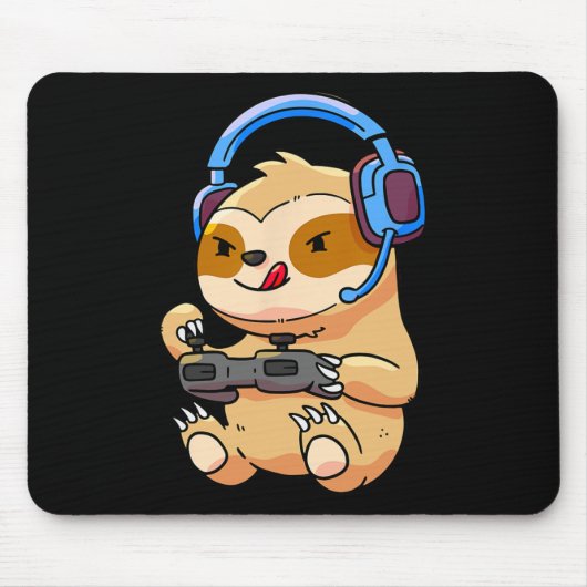 Gamer Sloth Gaming Sloths Video Game Gift マウスパッド (正面)