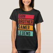 Gamer Son Brother Husband Dad Video Game Legend Tシャツ (正面)