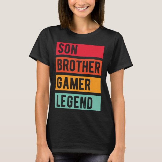 Gamer Son Brother Husband Dad Video Game Legend Tシャツ (正面)