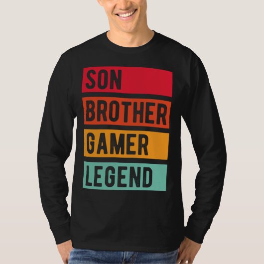 Gamer Son Brother Husband Dad Video Game Legend Tシャツ (正面)