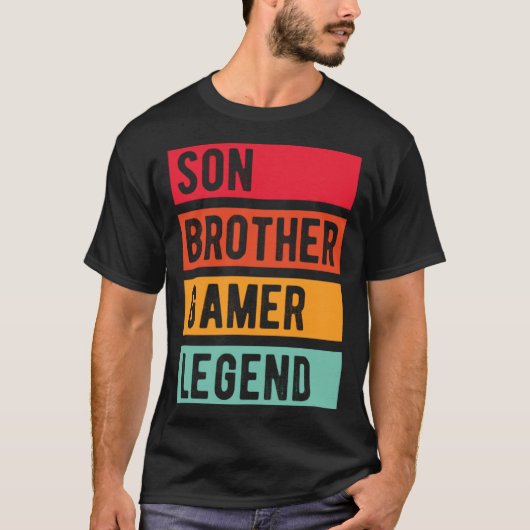 Gamer Son Brother Husband Dad Video Game Legend Tシャツ (正面)