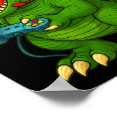 Gamer T Rex Dinosaur Video Games Boys Teen Funny G ポスター (角)