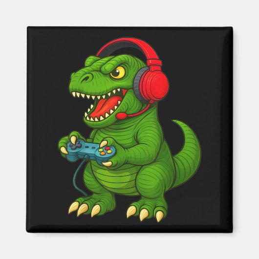 Gamer T Rex Dinosaur Video Games Boys Teen Funny G マグネット (正面)