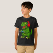 Gamer T Rex Dinosaur Video Games Boys Teen Funny G Tシャツ (正面フル)