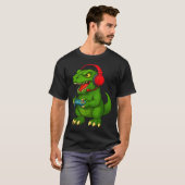 Gamer T Rex Dinosaur Video Games Boys Teen Funny G Tシャツ (正面フル)