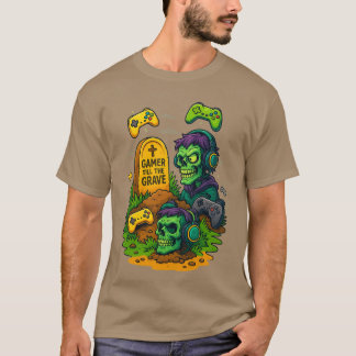 “Gamer Till The Grave – Skull Gaming T-Shirt” Tシャツ