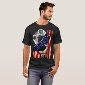 Gamer USA Flag Video Game Player Boys Teens Men Tシャツ (正面フル)