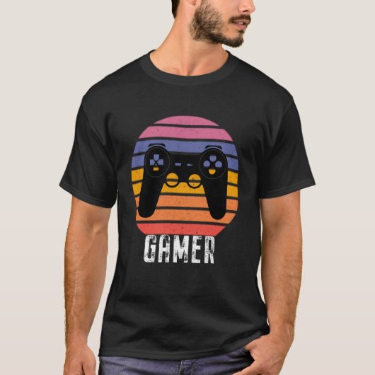 Gamer Video retro Controller Games Gaming Boys Gir Tシャツ (正面)