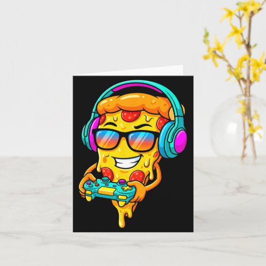 Gamer Zza Slice Video Gaming Boy Enthusiast Gamer  カード (黄色い花)