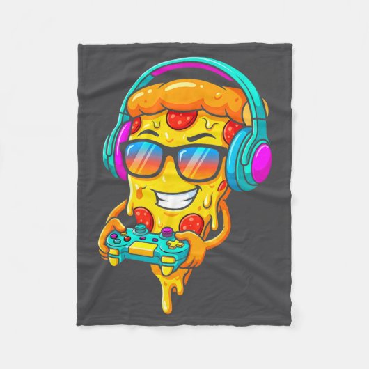 Gamer Zza Slice Video Gaming Boy Enthusiast Gamer  フリースブランケット (正面)