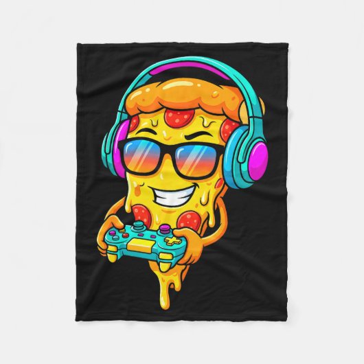 Gamer Zza Slice Video Gaming Boy Enthusiast Gamer  フリースブランケット (正面)
