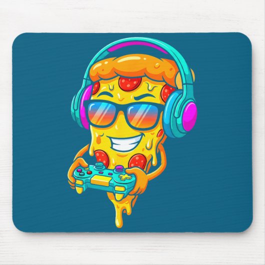 Gamer Zza Slice Video Gaming Boy Enthusiast Gamer マウスパッド (正面)