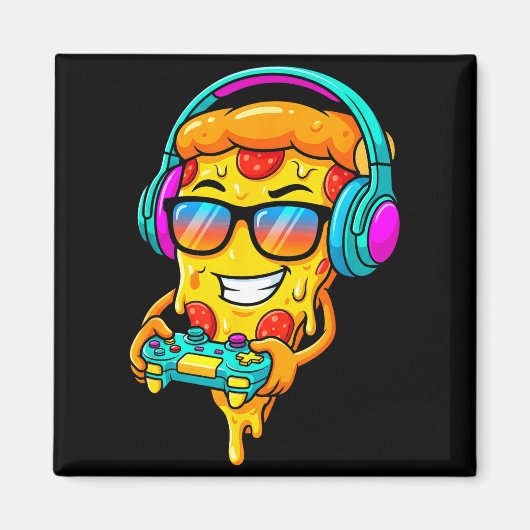 Gamer Zza Slice Video Gaming Boy Enthusiast Gamer  マグネット (正面)