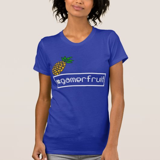 GamerFruitレディースピクセルTシャツ(暗い) Tシャツ (正面)