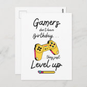 "Gamers Level Up Birthday Card Design" ポストカード (正面/裏面)