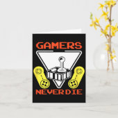 Gamers Never Die Funny Gaming Quotes Great Gift Fo カード (黄色い花)