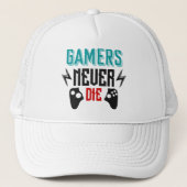 Gamers never die gaming  キャップ (正面)