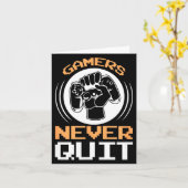 Gamers Never Quit Funny Gaming Quotes Gift For Gam カード (黄色い花)