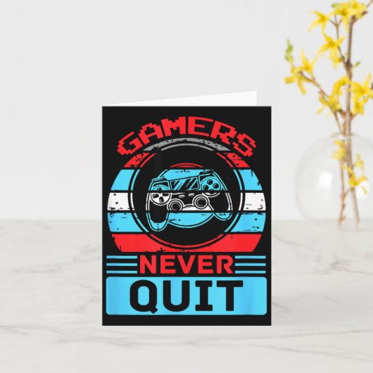 Gamers Never Quit Funny Gaming Quotes Gift For Rpg カード (黄色い花)