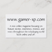 GamerXPの広告宣伝カード 名刺 (裏面)