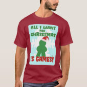 Games For Christmas Fun Holiday Slogan Art Tシャツ (正面)