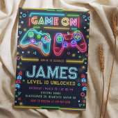 Games on Glow誕生日パーティーへの招待 招待状