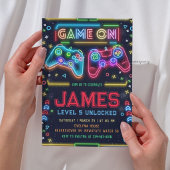 Games on glow 5歳の誕生日パーティーの招待状 招待状