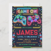 Games on glow 5th Birthday Party招待 招待状 (正面)