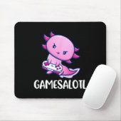 Gamesalotl Axolotl Cute Playing Video Game  マウスパッド (マウス)
