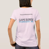GameSenseの女性のTシャツのピンクのカスタム#1 Tシャツ (裏面)